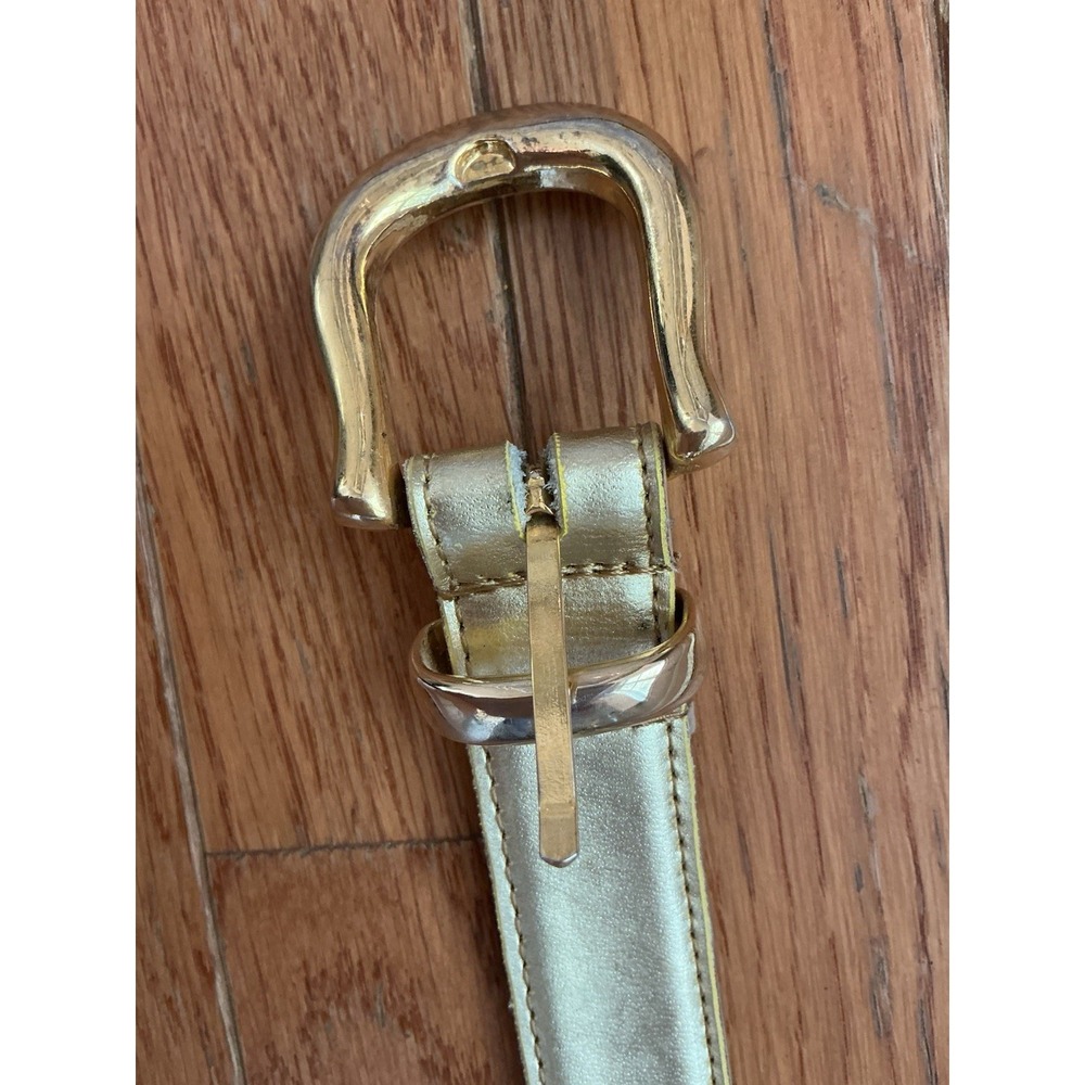 Capezio Gold Genuine Leather Belt Womens Medium Argentina - Picture 3 of 6